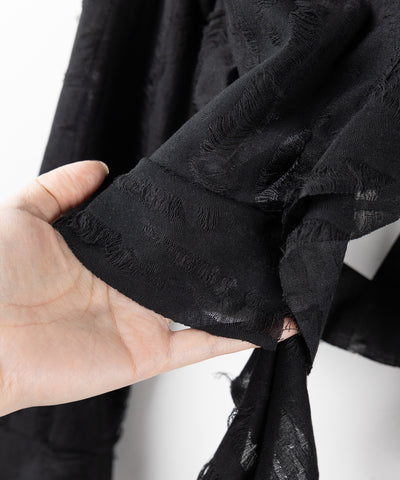 【 ２color 】ダメージフリルショートリボンカーディガン ／ damage frill short ribbon cardigan