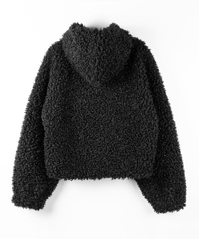 テディボアジップアップフーディクロップドコート ／ teddy boa zipup hoodie cropped cat