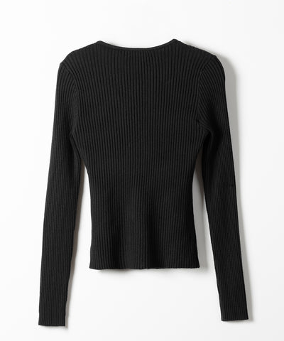ダブルジップスリムリブニットカーディガン ／ double zip slim rib knit cardigan