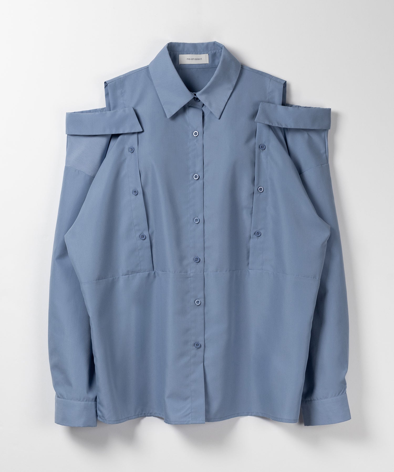 【 ３color 】オープンショルダーカットアウトビッグシャツ ／ open shoulder cutout big shirt