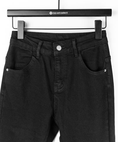 クロスデザインヴィンテージライクフリンジストレッチフレアデニム ／ cross design vintage-like fringe stretch flare denim