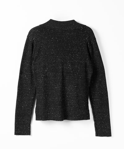 スキッパーボタン長袖ロングニットトップス ／ skipper button long sleeve long sheer knit tops