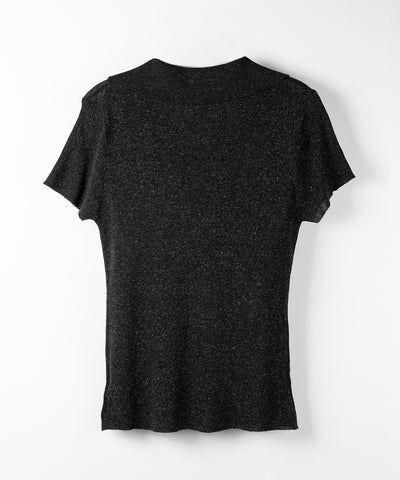 スキッパーボタンロングシアーニットトップス ／ skipper button long sheer knit tops