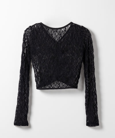 【 ２color 】フロントボタンショートレースカーディガン ／ front button short lace cardigan