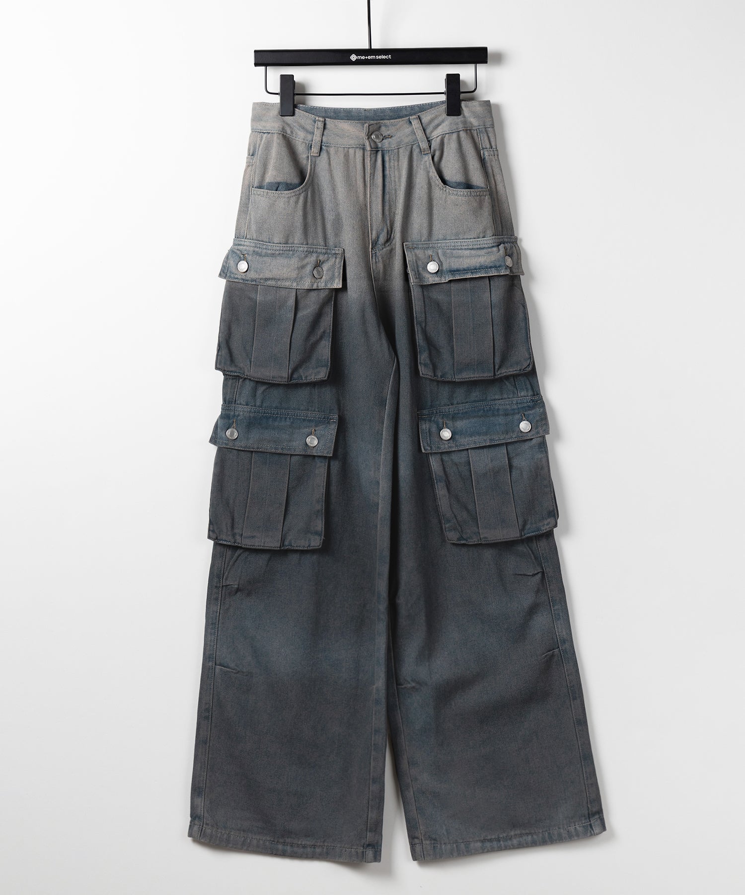 【 ３color ／４size 】オーバーダイグラデーションヴィンテージワイドカーゴデニム ／ overdyed gradation vintage wide cargo denim