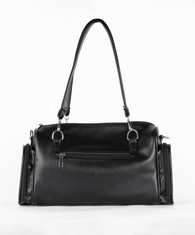 クリアポケット付きレタリング刺繍ショルダーバッグ ／ clear pocket lettering embroidery shoulder bag