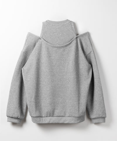 【 ３color 】オープンショルダーカットアウトオーバースウェット ／ open shoulder cutout over sweat