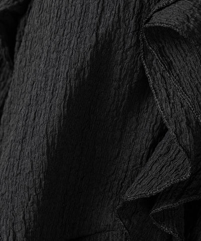【 ２color 】クロスストラップリボンオフショルダーフリルブラウス ／ cross strap ribbon off shoulder frill blouse