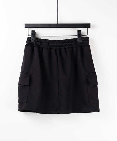 【 インナーパンツ裏地付 】ハイウエストスウェットミニスカート ／ high waist sweat mini skirt