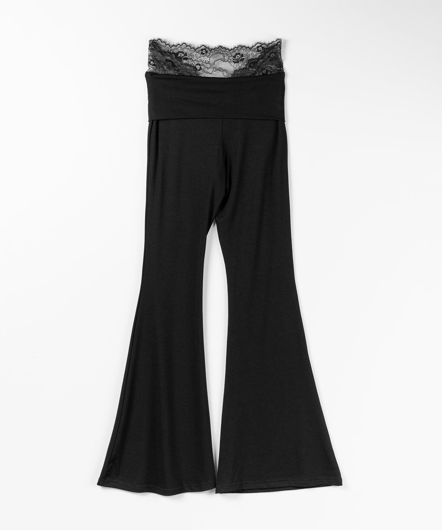 ウエストレーススリムドレープカットソーフレアパンツ ／ waist lace slim drape cutsew flare pants