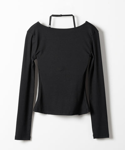 レースレイヤードクロスデザイン長袖Ｔシャツ ／Lace-layered cross design long-sleeved T-shirt