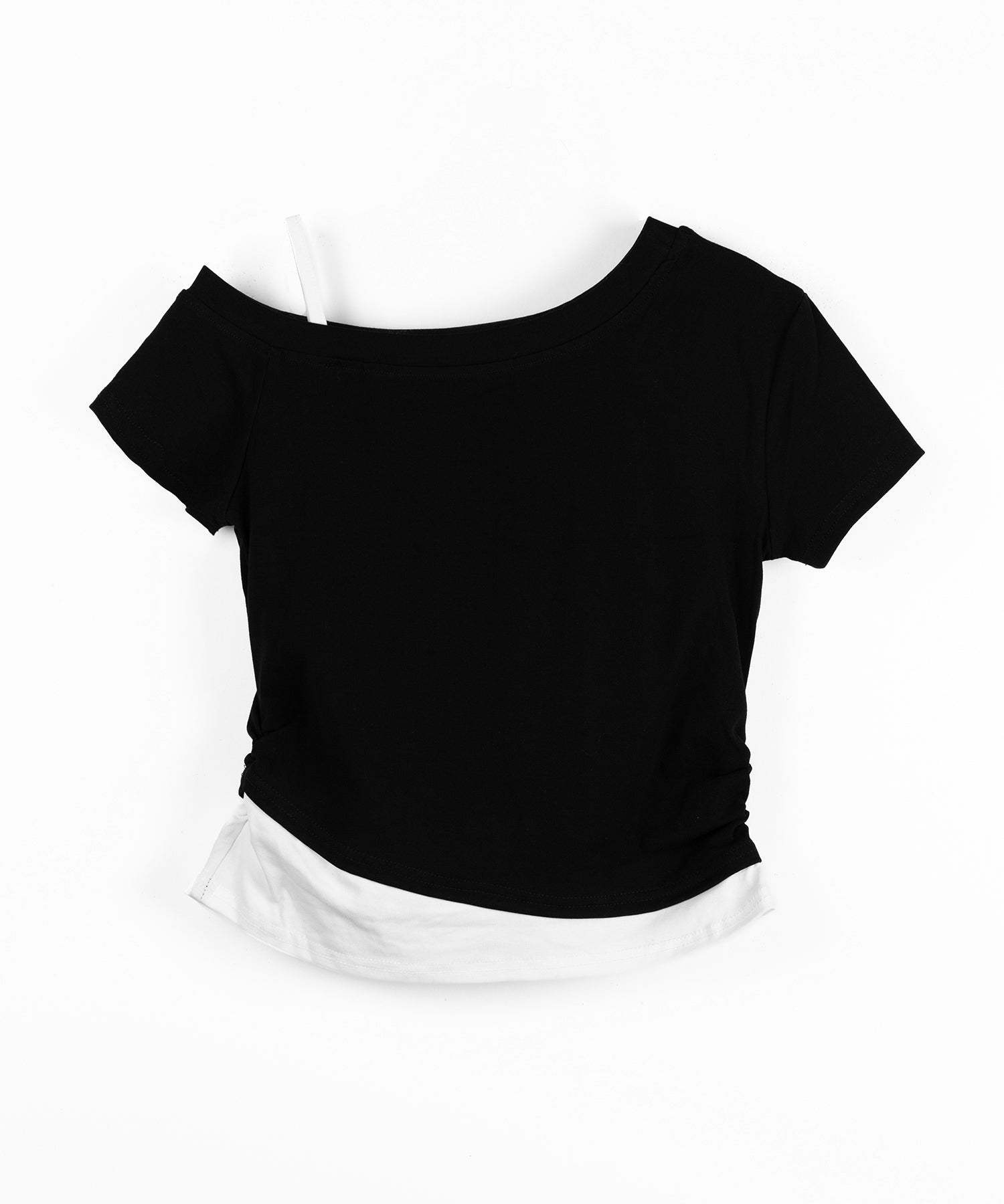ヴィンテージロゴワンショルレイヤードＴシャツ ／ vintage logo one-shoulder layered T-shirt