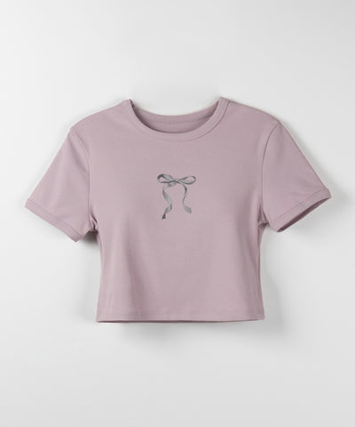 【 ４color 】ミニリボンショートちびＴシャツ ／mini ribbon short chibi Tee