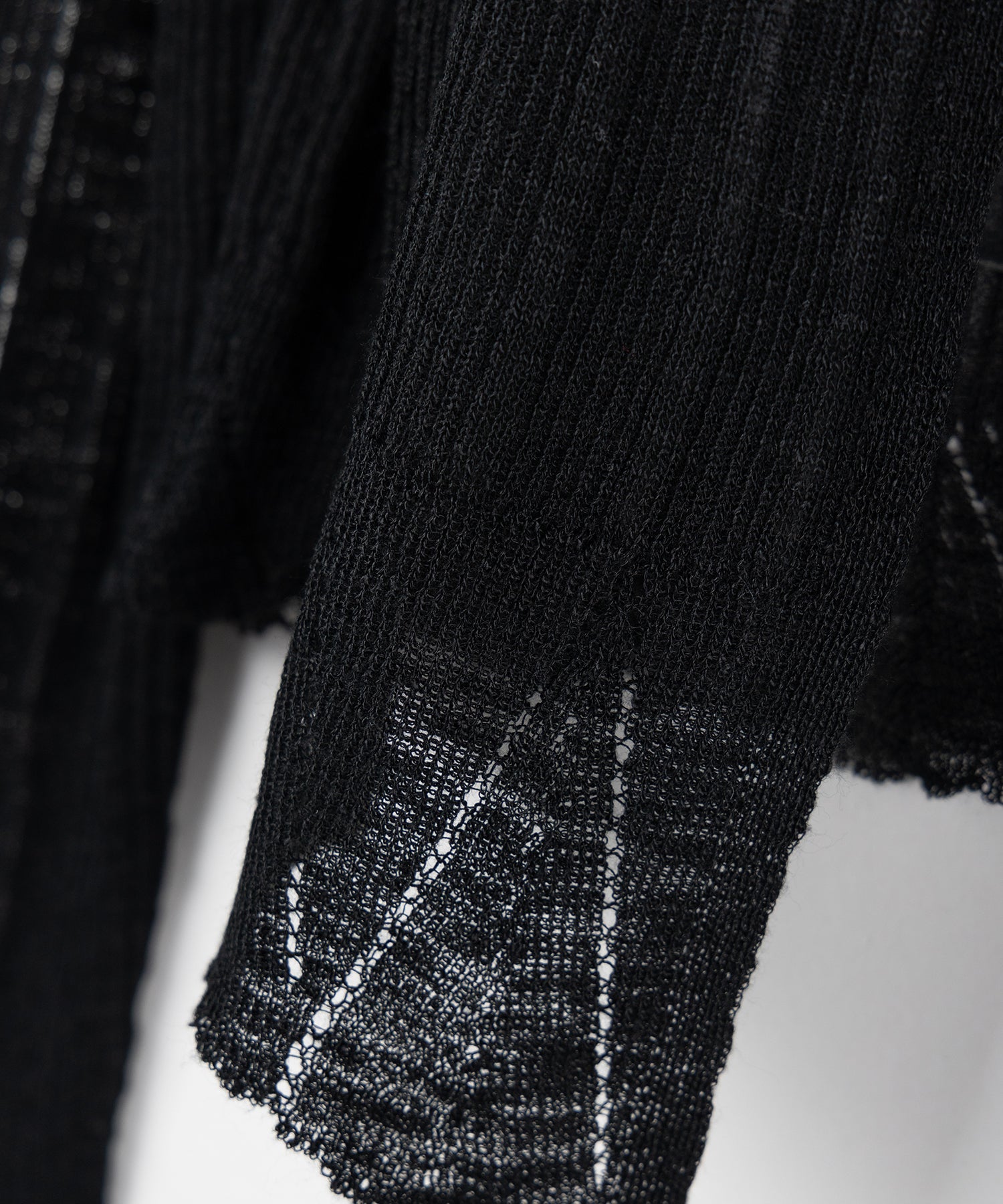 【 ２color 】フロントリボンシアーニットショートカーディガン ／ front ribbon sheer knit short cardigan