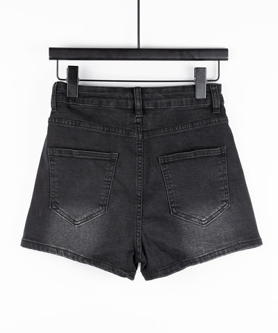 ミニスリットストレッチレイヤードデニムミニスカパン ／ mini slit stretch layered denim mini skirt pants