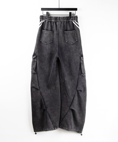 【 ２color ／裾絞り可能２WAY 】ピグメントヴィンテージサイドラインタックワイドスウェットパンツ ／ pigment vintage sideline tuck wide sweatpants