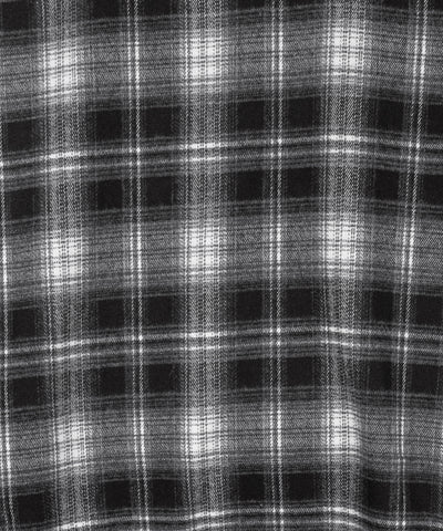 レースアップリボンスリムラインチェックネルシャツ ／ lace up ribbon slim line check flannel shirt