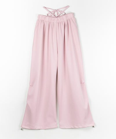 【先行販売】ウエストストリングタックワイドスウェットパンツ