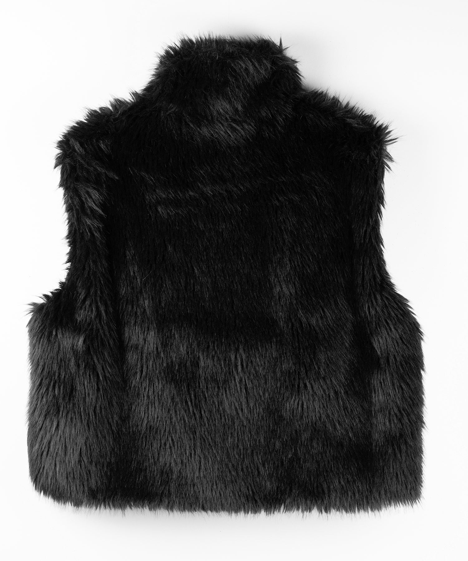 【 ポケット付 】スタンドネックジップアップフェイクファーベスト ／ stand neck zipup fake fur vest