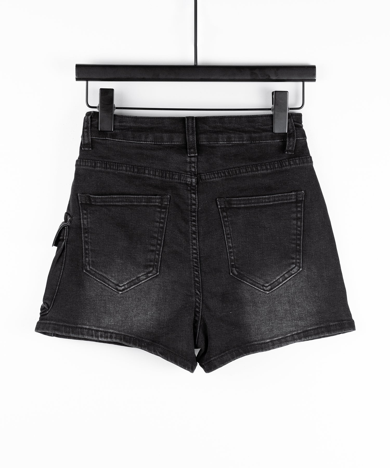 カーゴポケットレイヤードデニムミニスカパン ／ cargo pocket layered denim mini skirt pants