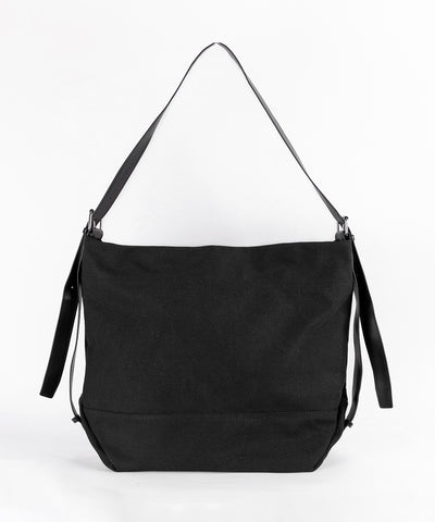 【 ２color 】レザーベルトキャンバスビッグショルダーバッグ ／ leather belt canvas big shoulder bag