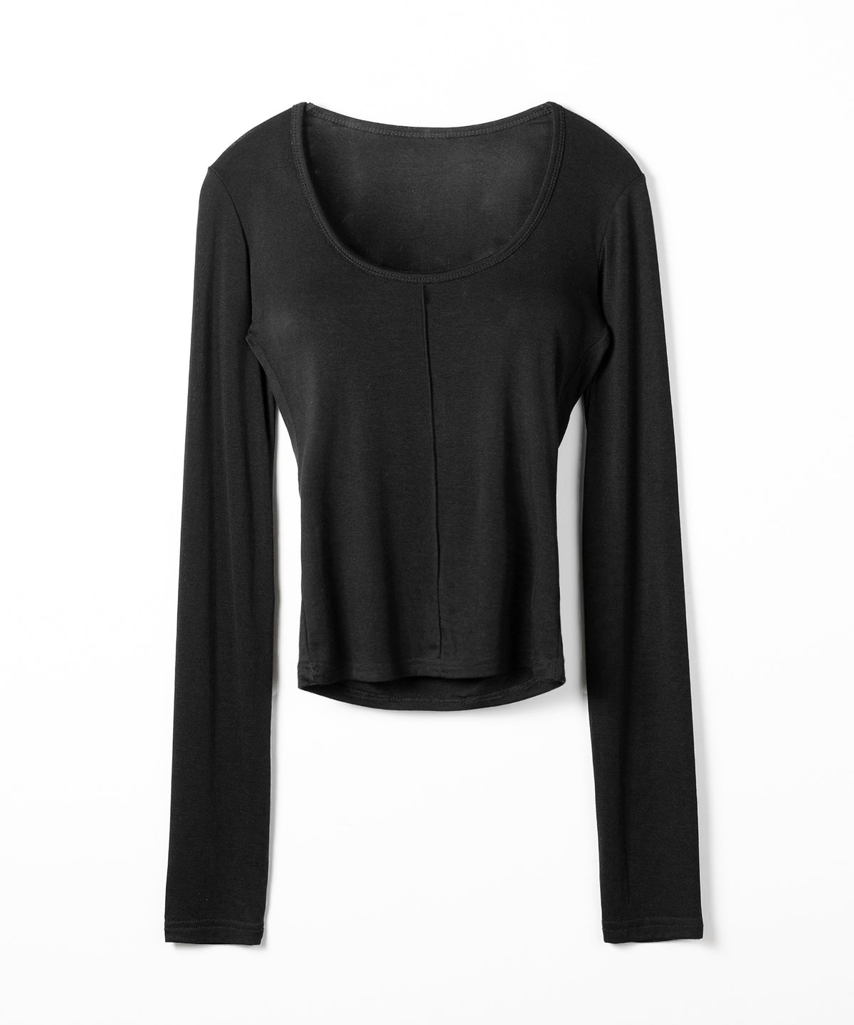 オープンネックタイトフィットルーズドレープ長袖Ｔシャツ ／ open neck tight fit loose drape long sleeve T-shirts