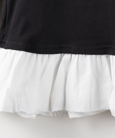 【 ２color 】裾バルーンフリルカットソートップス ／ hem balloon frill cutsew tops