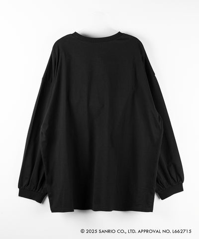 【 HELLO KITTY × me+em select 】ハローキティ刺繍長袖ビッグロンT ／ Hello Kitty embroidery big long sleeve T-Shirts【 セットアップ着用可能 】