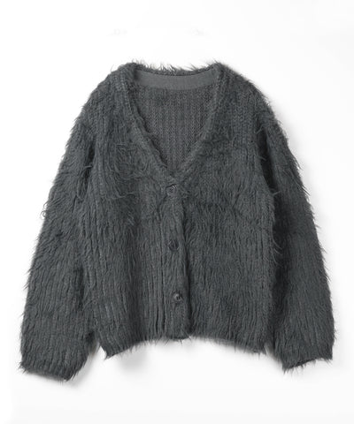 【 ３color 】モンスターシャギーボリュームニットカーディガン ／ monster shaggy volume knit cardigan