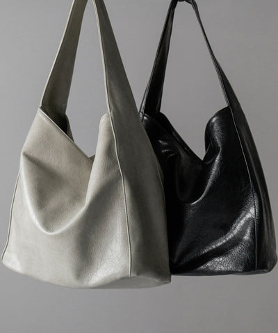 【 ２color ／ 大容量 】フェイクシボレザーワンハンドルショルダーバッグ ／ fake shibo leather onehandle shoulder bag
