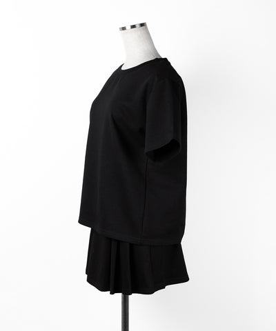【 セットアップ 】オーバーサイズ半袖Ｔシャツ＋プリーツミニスカート SET ／( SETUP ) oversize shortsleeve Tee + pleated mini skirt SET