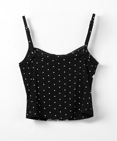 レースドッキングドットリボンキャミソール ／ lace dockimg dot ribbon camisole