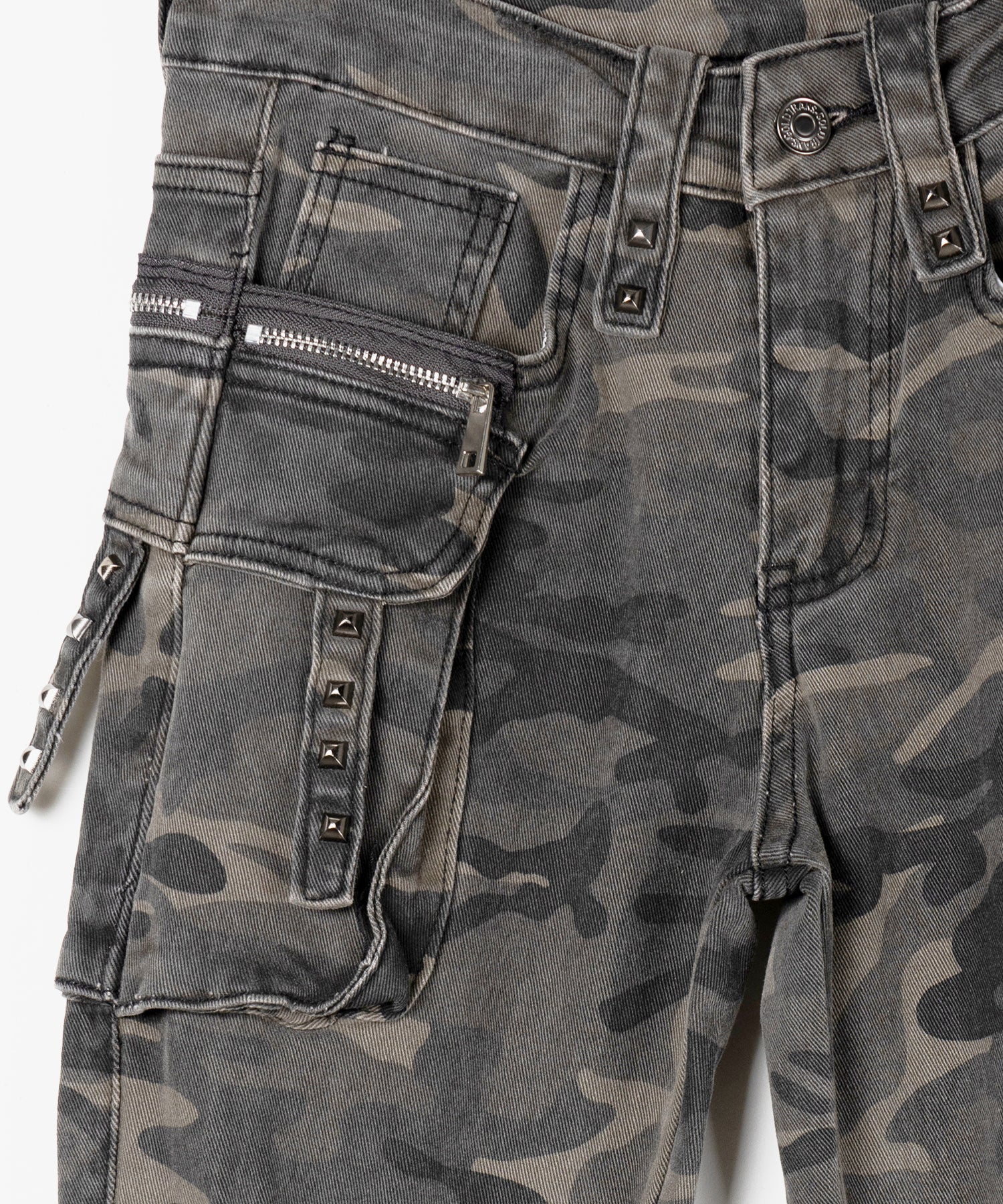 ヴィンテージカモフラ迷彩ダメージフレアデニムパンツ ／ vintage camouflage damage flared denim pants