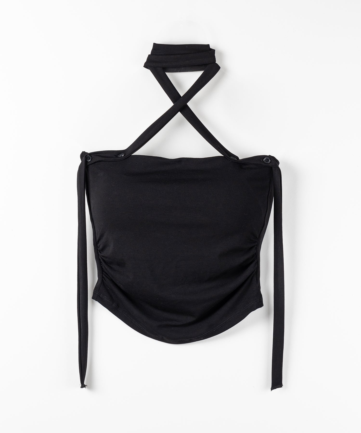 【 ３color ／ カップ付 】ロングチョーカークロスネックキャミソール ／ long choker cross neck camisole