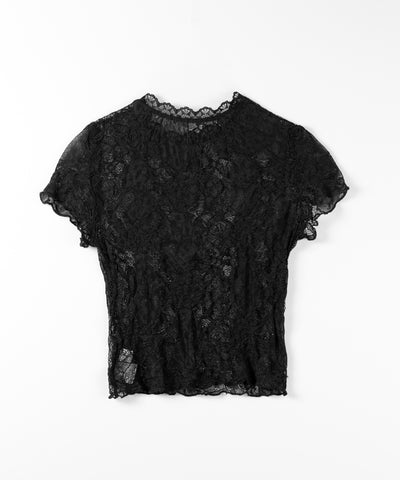 ストレッチレースショートメローＴシャツ ／ stretch lace short mellow T-shirts