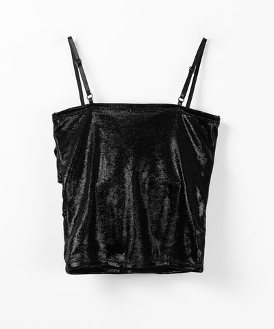 メタリックドレープビスチェキャミソール ／ metallic drape bustier camisole