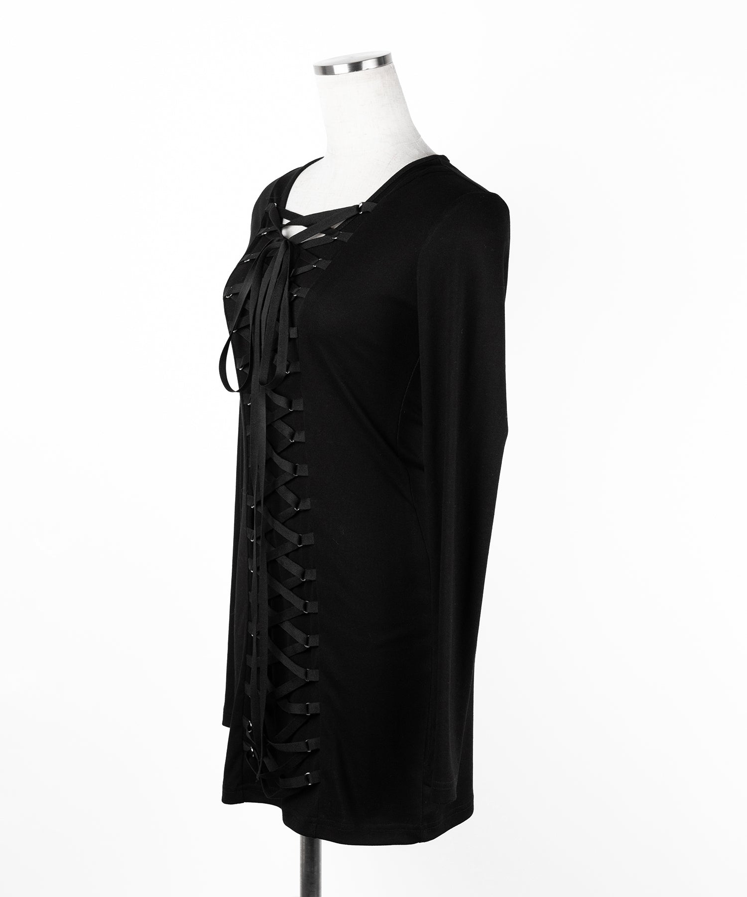 【 ２WAY 】レースアップコルセットリボンチョーカーミニワンピース ／ lace up corset ribbon choker mini onepiece