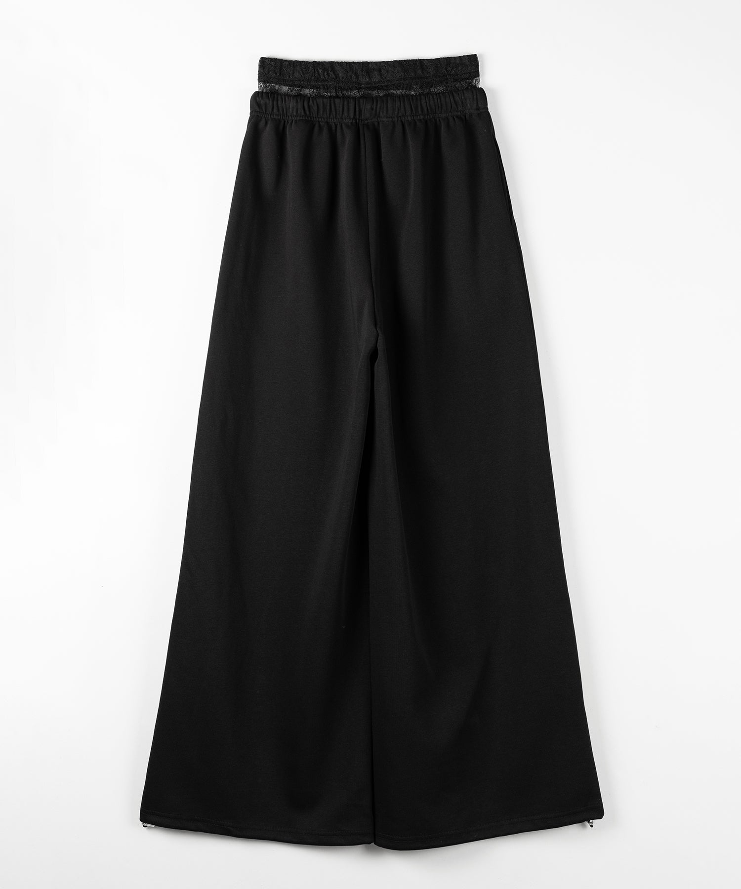 ウエストレースレイヤードスウェットパンツ ／ waist lace layered sweat pants
