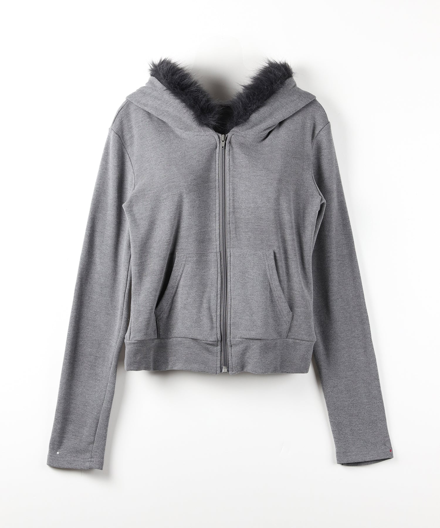 【 ３color 】ファーフードジップアップパーカー ／ fur zipup hoodie