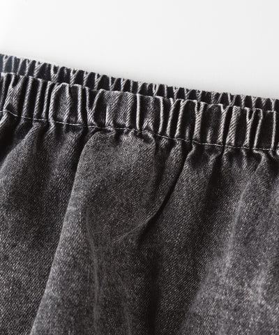【 ２color 】ヴィンテージデニムギャザーオフショルトップス ／ vintage denim gathered off shoulder tops