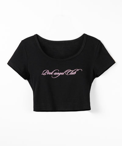 【 PINK ANGEL CLUB 】 レタリングロゴスクエアショートＴシャツ ／ PINK ANGEL CLUB lettering logo square short T-shirts