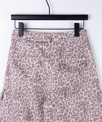 ヴィンテージライクピンクレオパードバレルカーゴパンツ ／ vintage like pink leopard barrel cargo pants