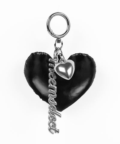 メタルロゴブラックハートチャーム ／ Metal logo black heart charm
