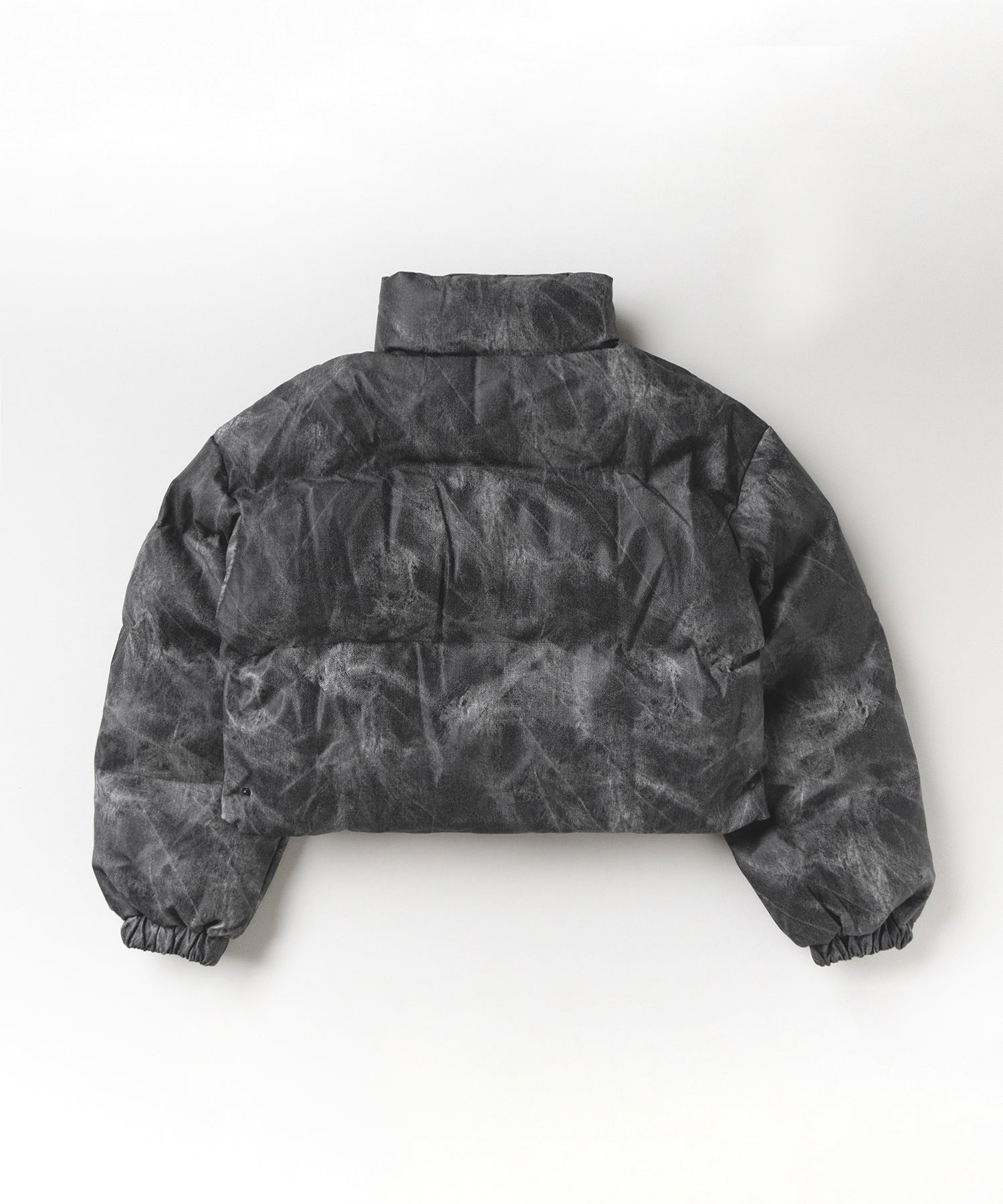 【 セットアップ着用可能 】ヴィンテージライクフェイクレザーショートダウンジャケット ／ vintage like fake leather short down jacket
