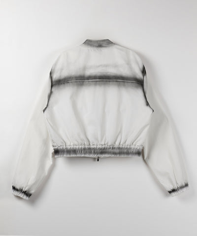 【 ２color 】スプレー加工ダブルジップアウトポケットショートブルゾン ／ spray double zip out pocket short blouson