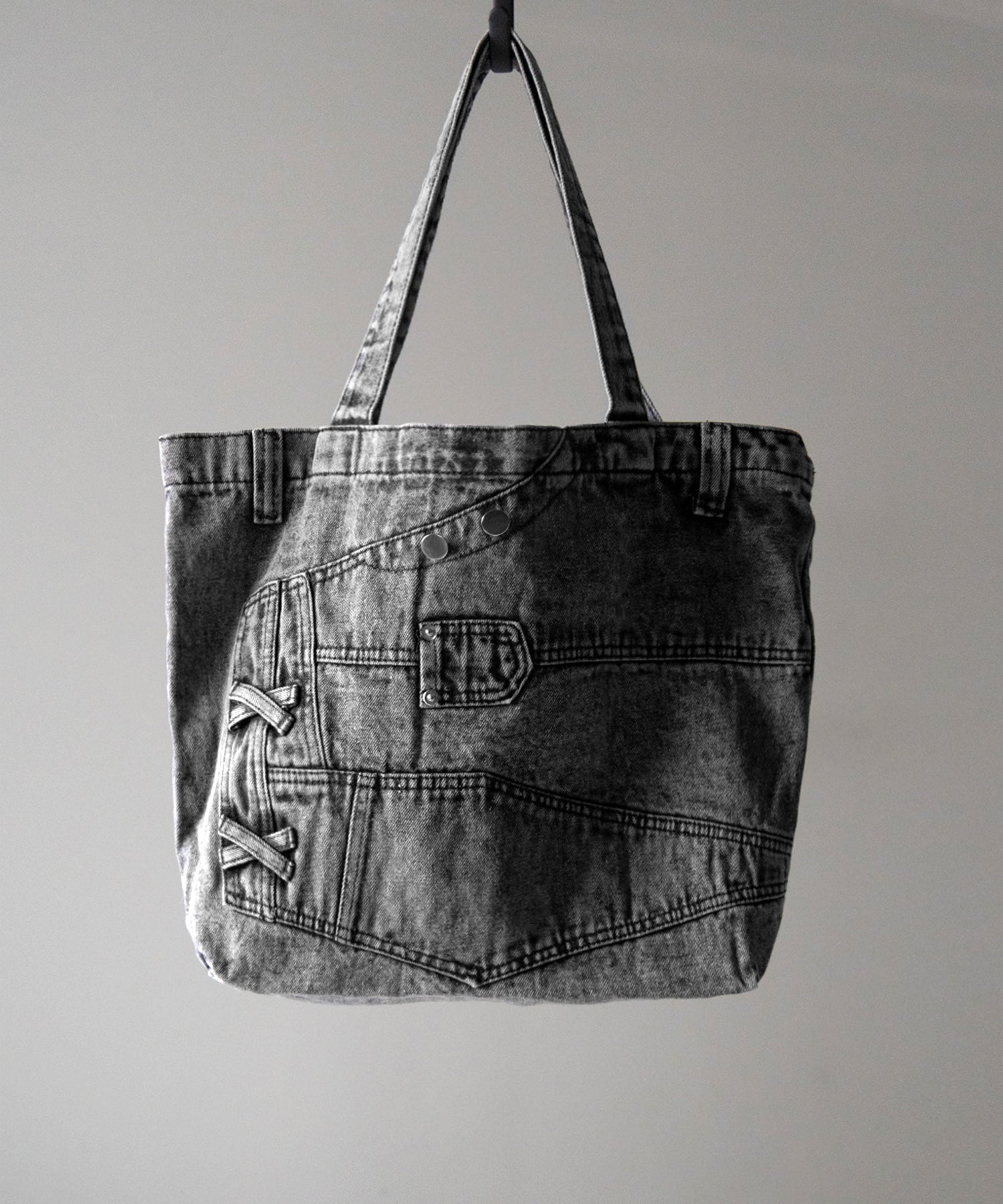【 ２color 】ヴィンテージドッキングウォッシュデニムバッグ ／ vintage docking washed denim bag