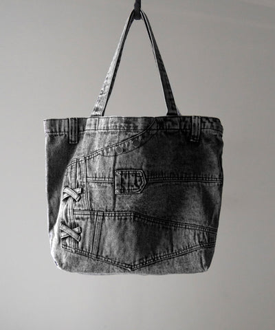 【 ２color 】ヴィンテージドッキングウォッシュデニムバッグ ／ vintage docking washed denim bag