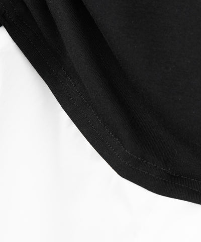 【 ２color ／ ２WAY 】シャツドッキングサイドリボンワンショルトップス ／shirt docking side ribbon oneshoulder tops