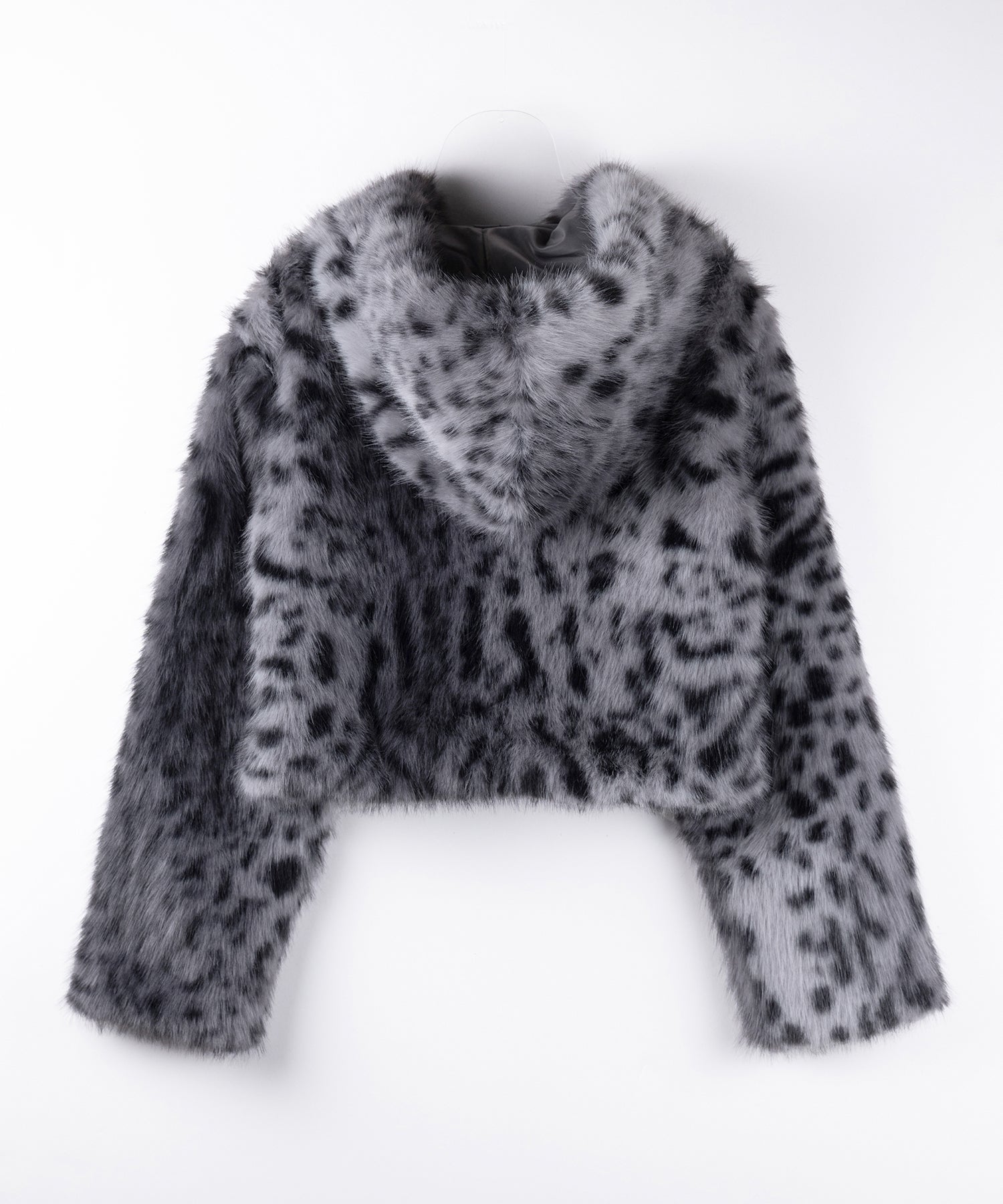 【 限定先行販売 】レオパードフェイクファーフーディショートコート ／ reopard  fakefur hoodie short coat