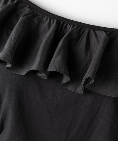 【 ２color 】ワンショルボリュームフリルカットソートップス ／ one shoulder volume frill cutsew tops